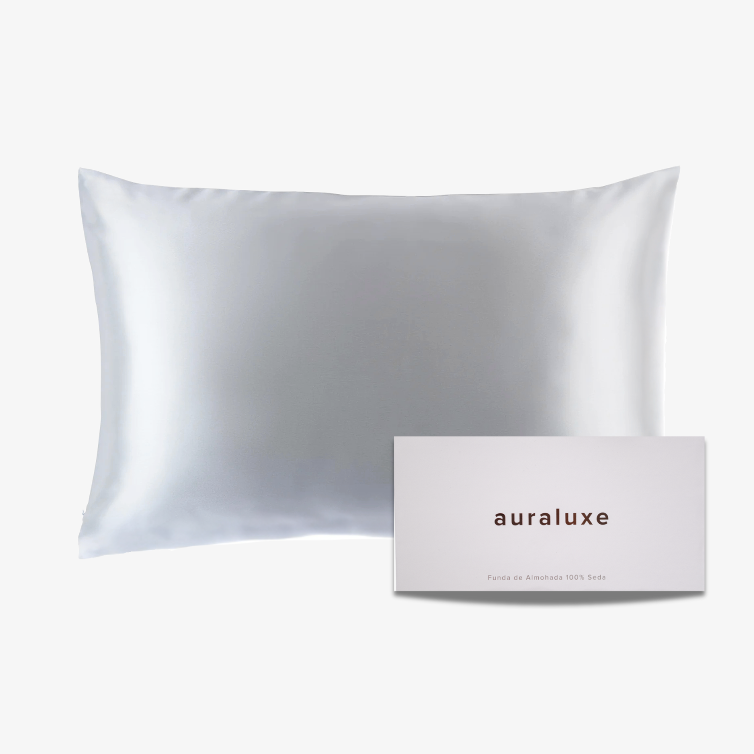 Funda de Seda Almohada Queen Gris