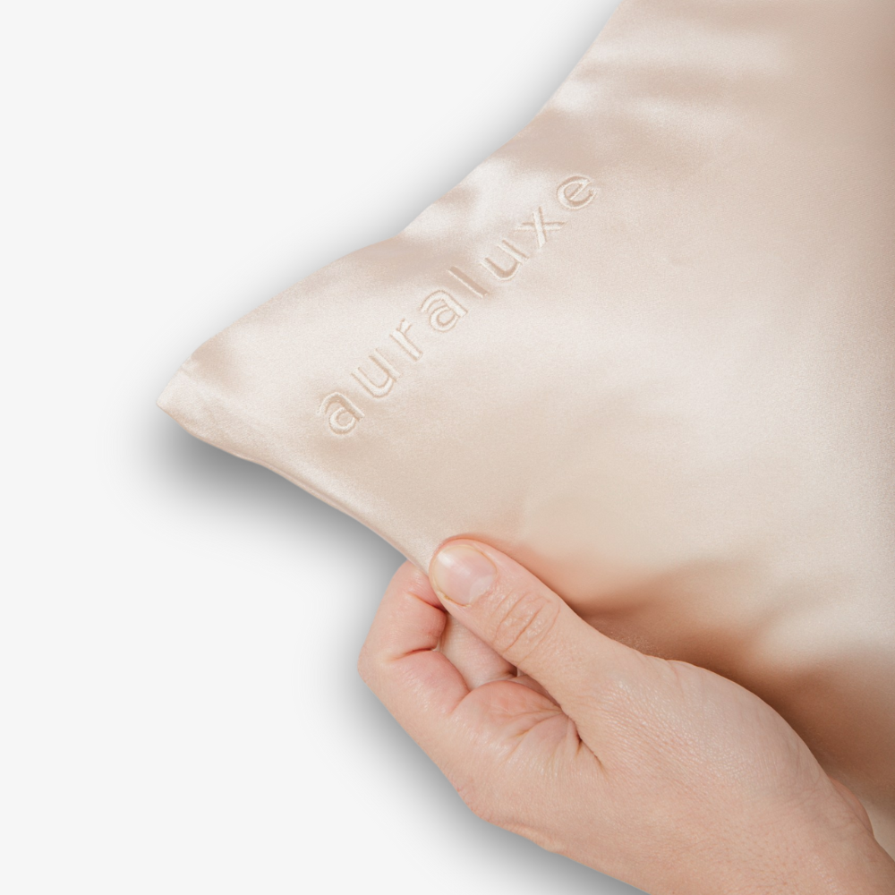 Funda de Seda Almohada Queen Beige