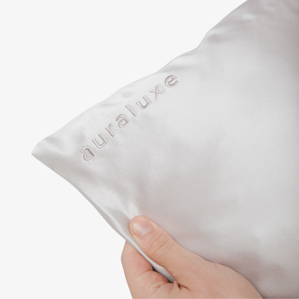 Funda de Seda Almohada King Gris