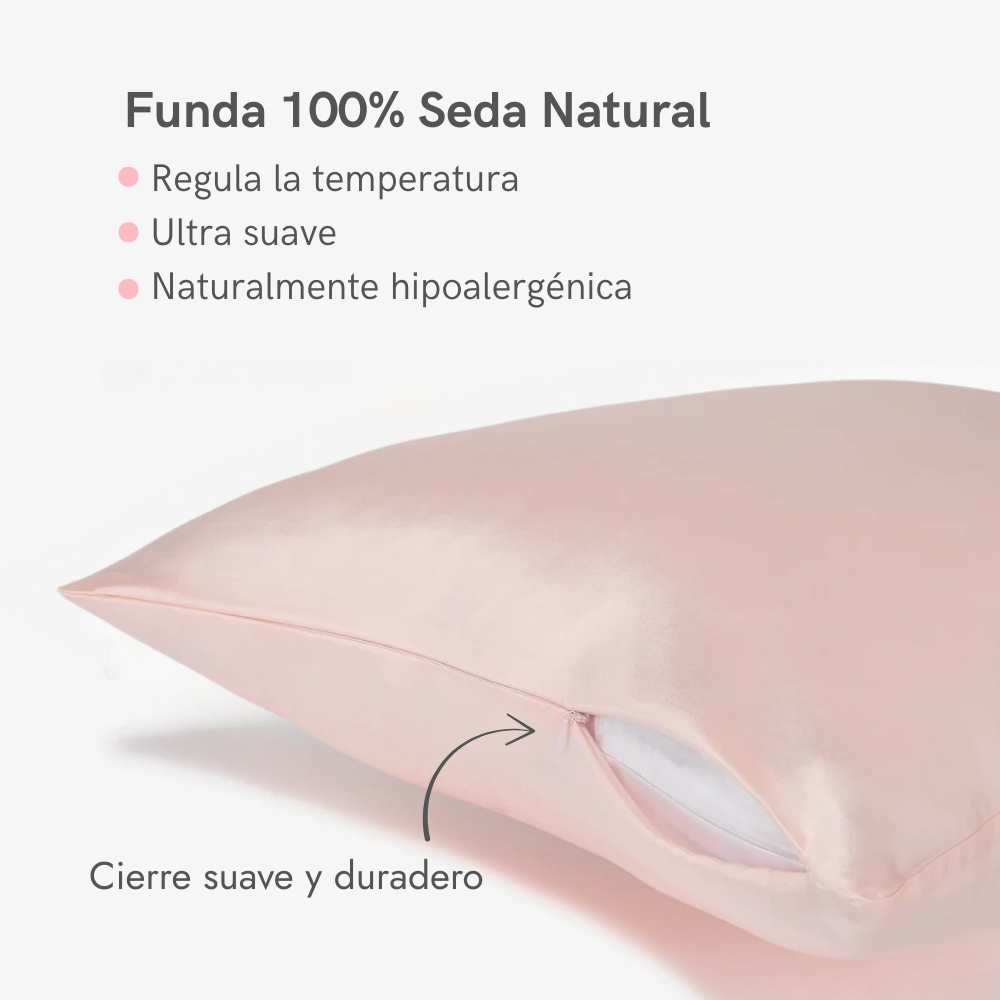 Funda de Seda Almohada Queen Rosa