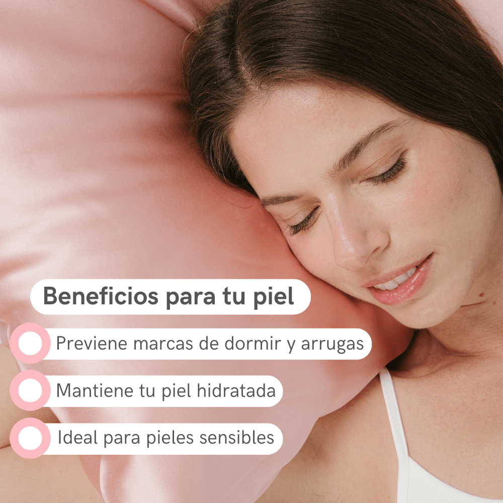 Funda de Seda Almohada Queen Rosa