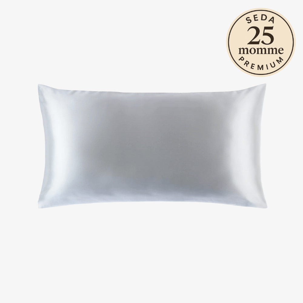 Funda de Seda Almohada King Gris