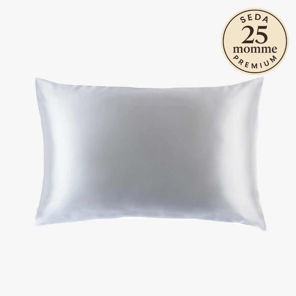 Funda de Seda Almohada Queen Gris