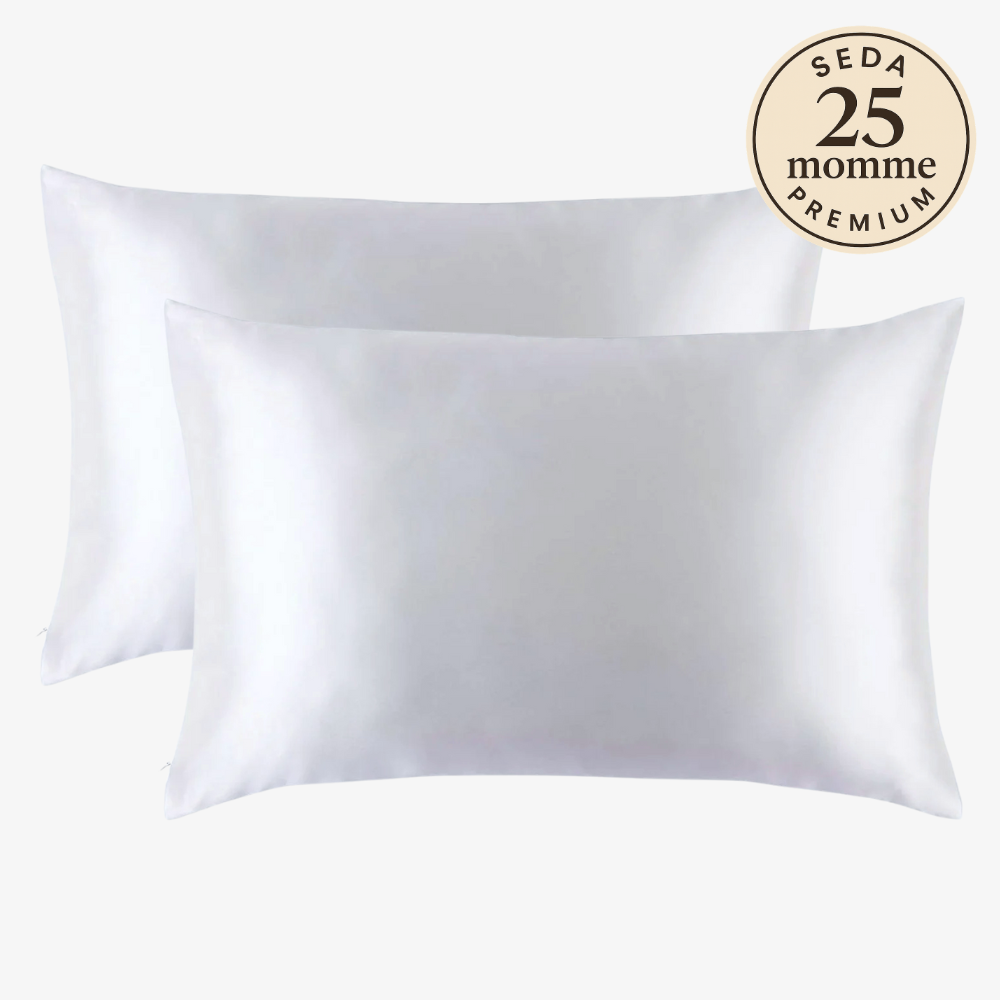 Set 2 Fundas de Seda Queen Blanco