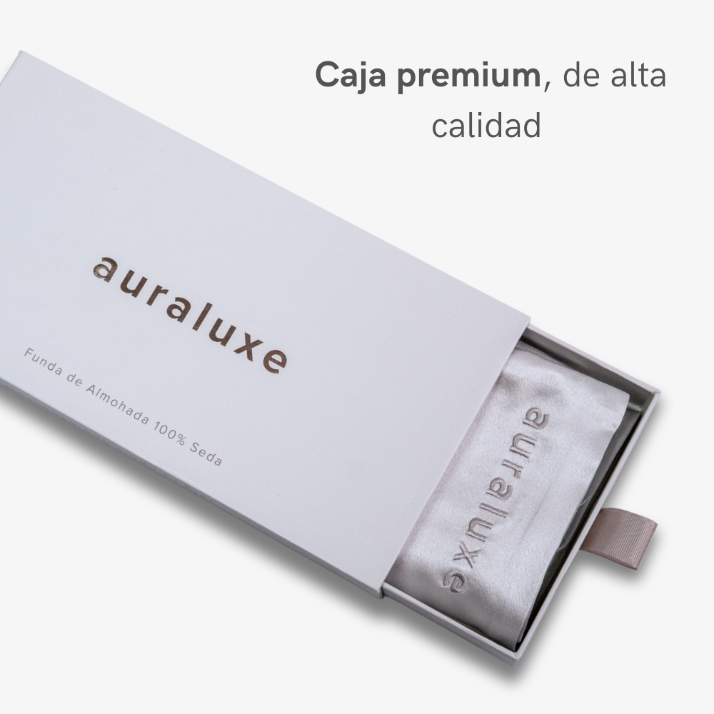 Funda de Seda Almohada King Gris