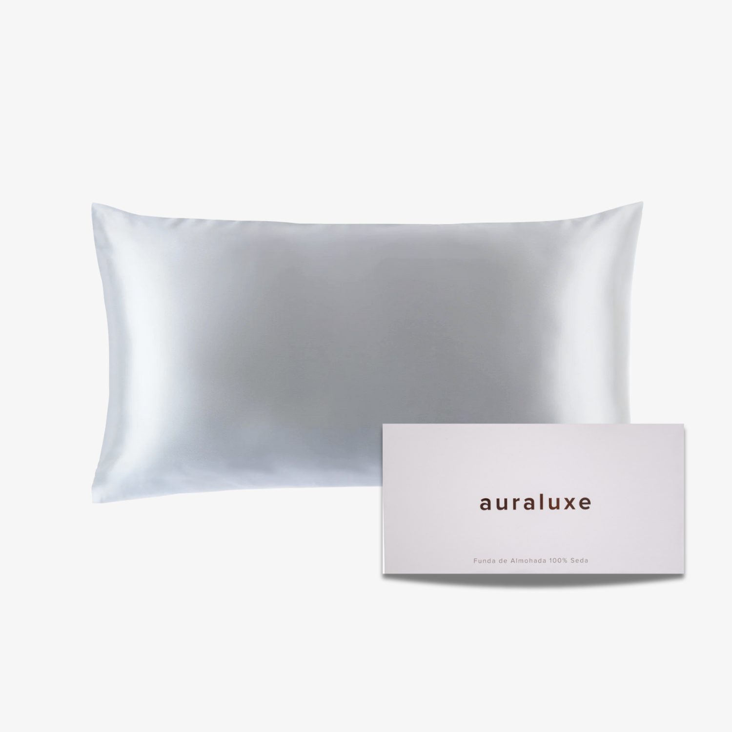Funda de Seda Almohada King Gris