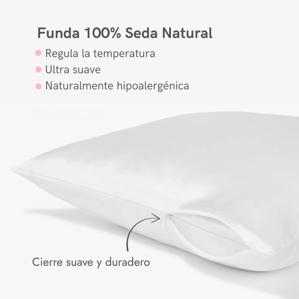 Set 2 Fundas de Seda Queen Blanco