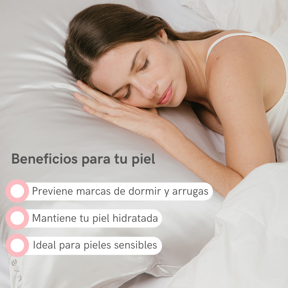 Funda de Seda Almohada King Gris