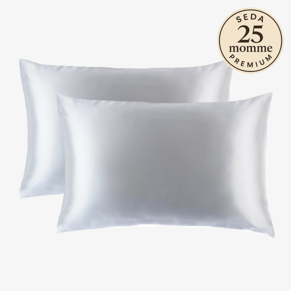 Set 2 Fundas de Seda Queen Gris