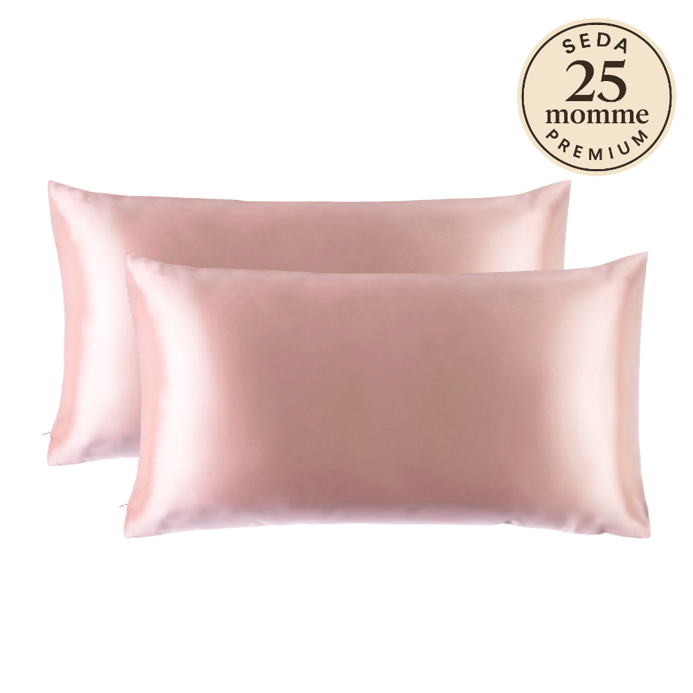 Set 2 Fundas de Seda King Rosa