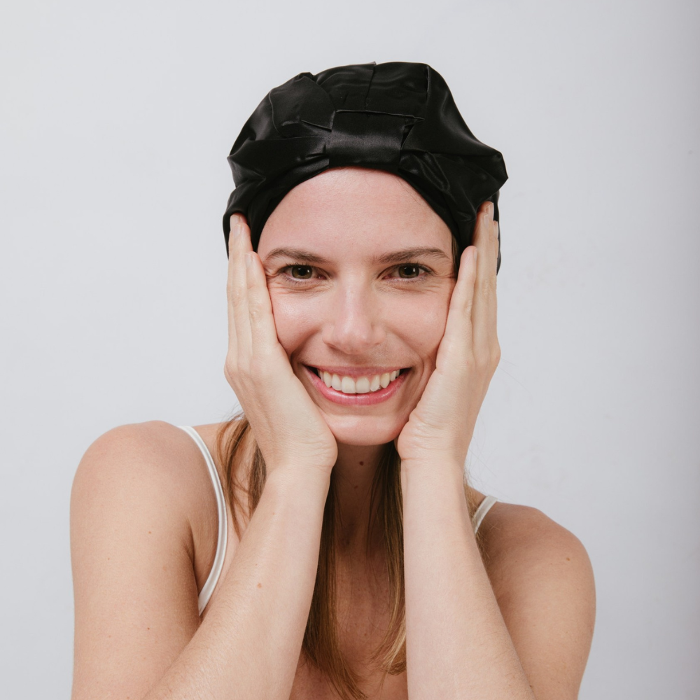Turbante Bonnet Seda Negro