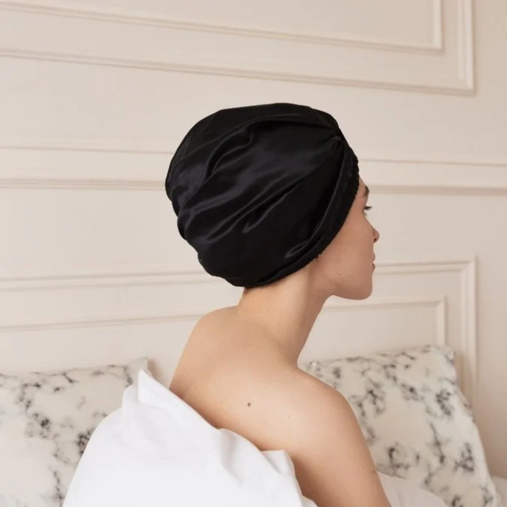 Turbante Bonnet Seda Negro