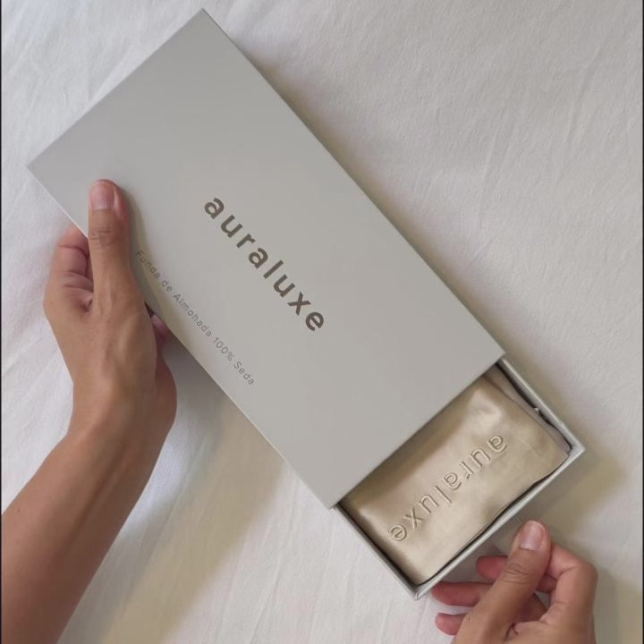 Funda de Seda Almohada Queen Beige